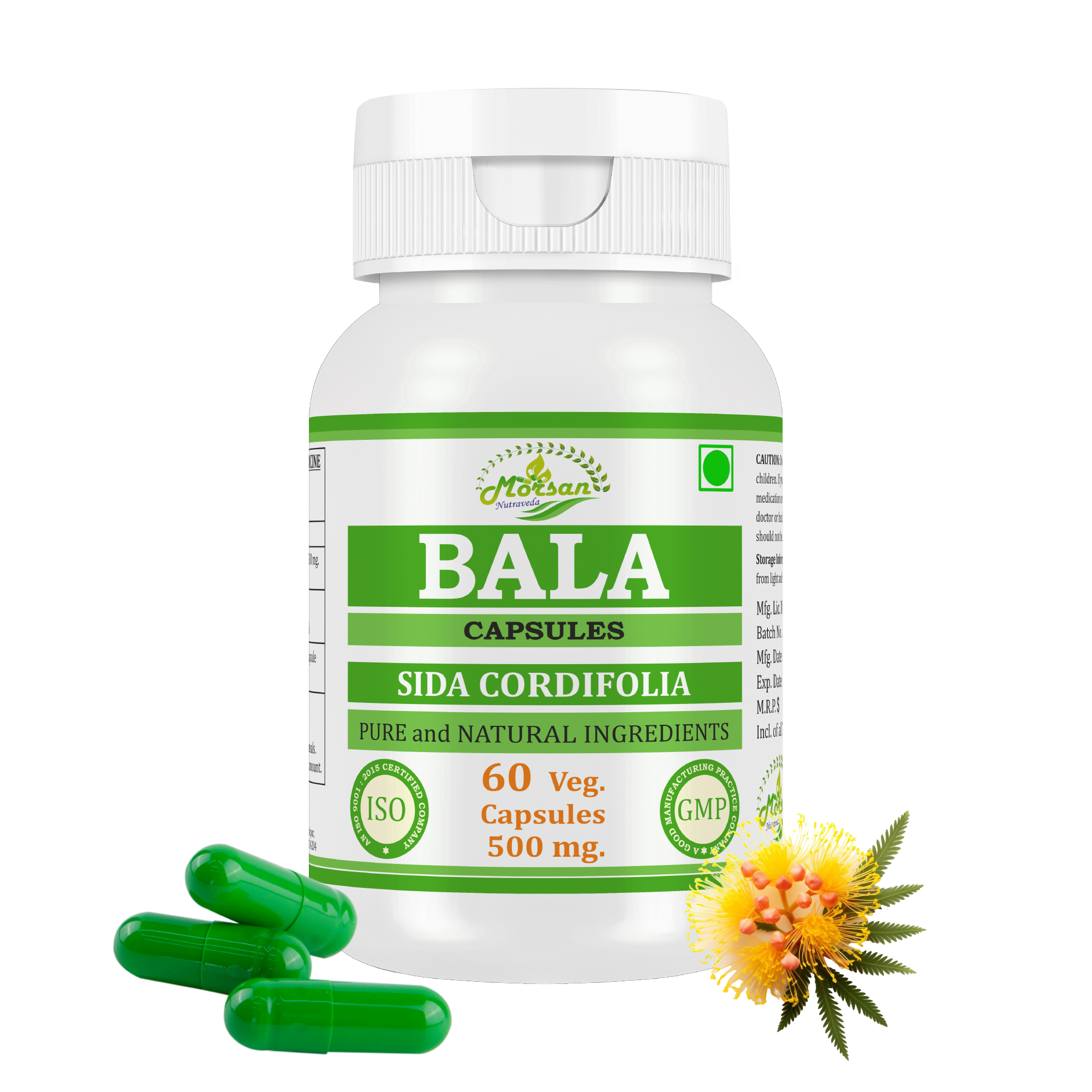 Morsan Nutraveda Bala (Sida cordifolia) Capsules