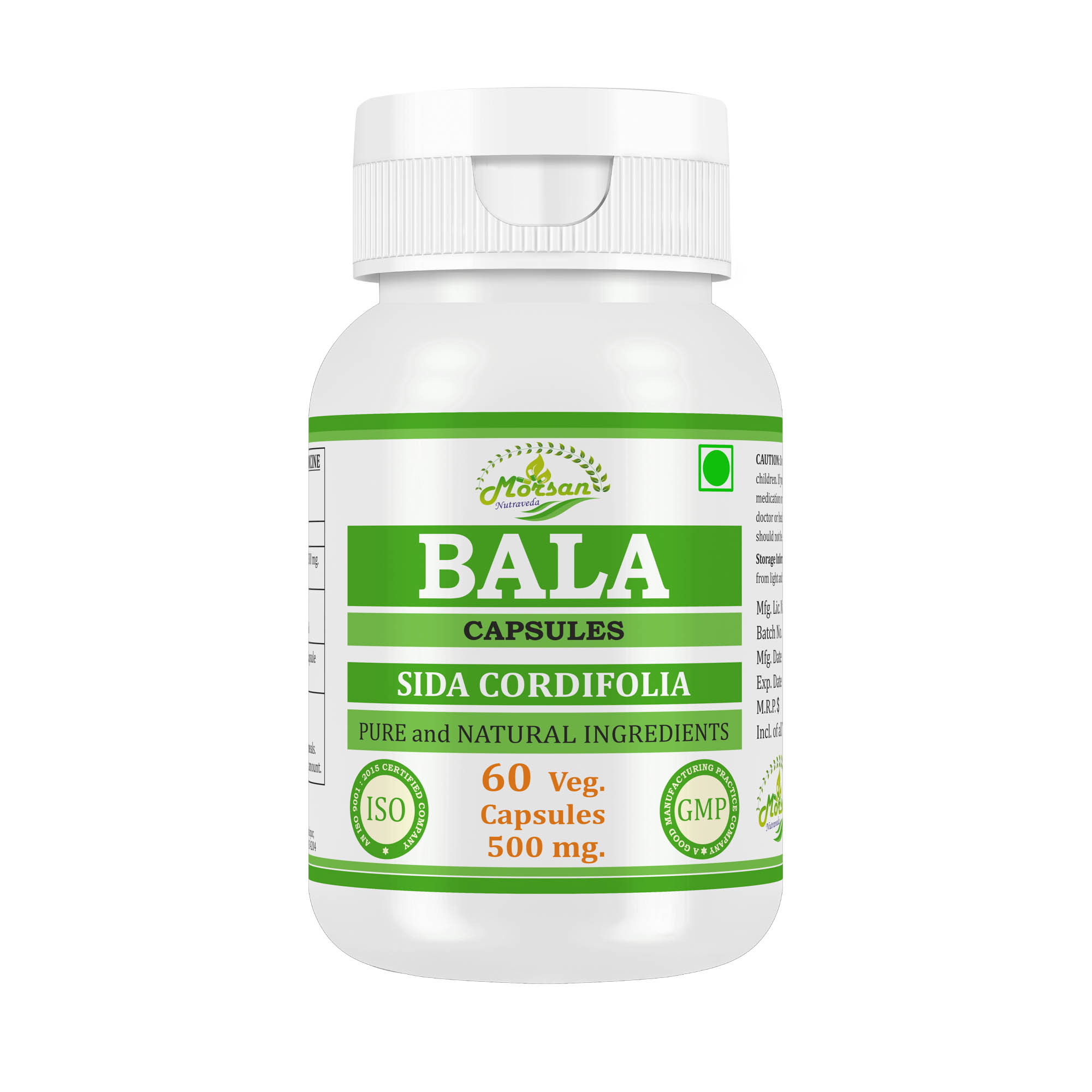 Morsan Nutraveda Bala (Sida cordifolia) Capsules - Image 2
