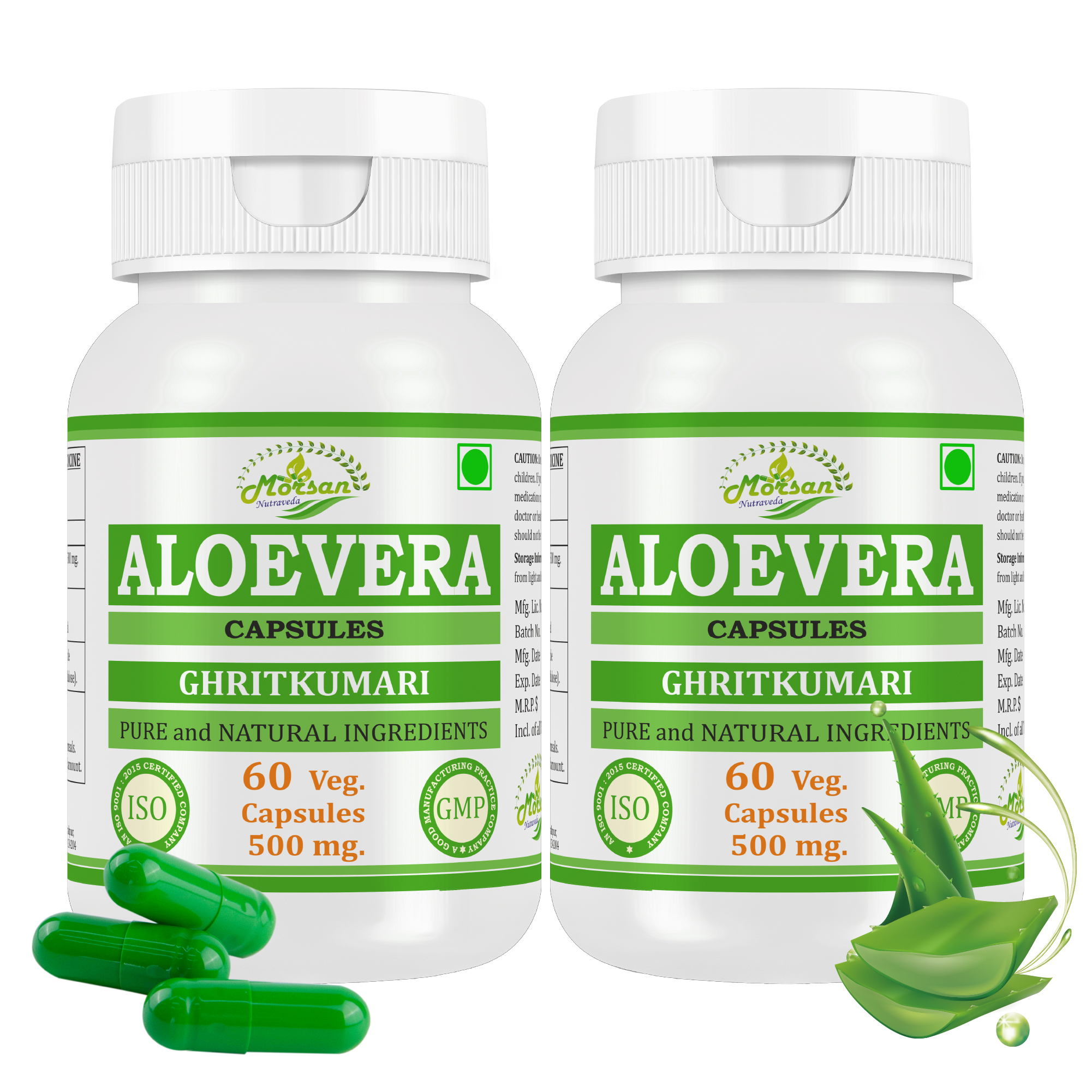 Morsan Nutraveda Aloe Vera (Aloe barbadensis) Capsules - Image 5