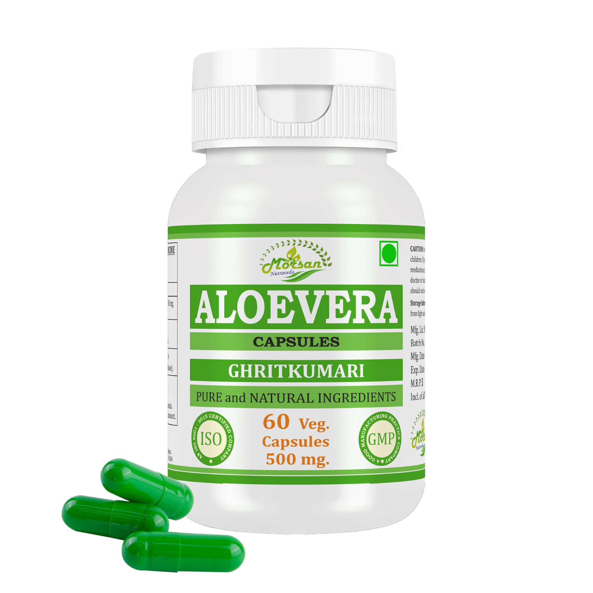 Morsan Nutraveda Aloe Vera (Aloe barbadensis) Capsules