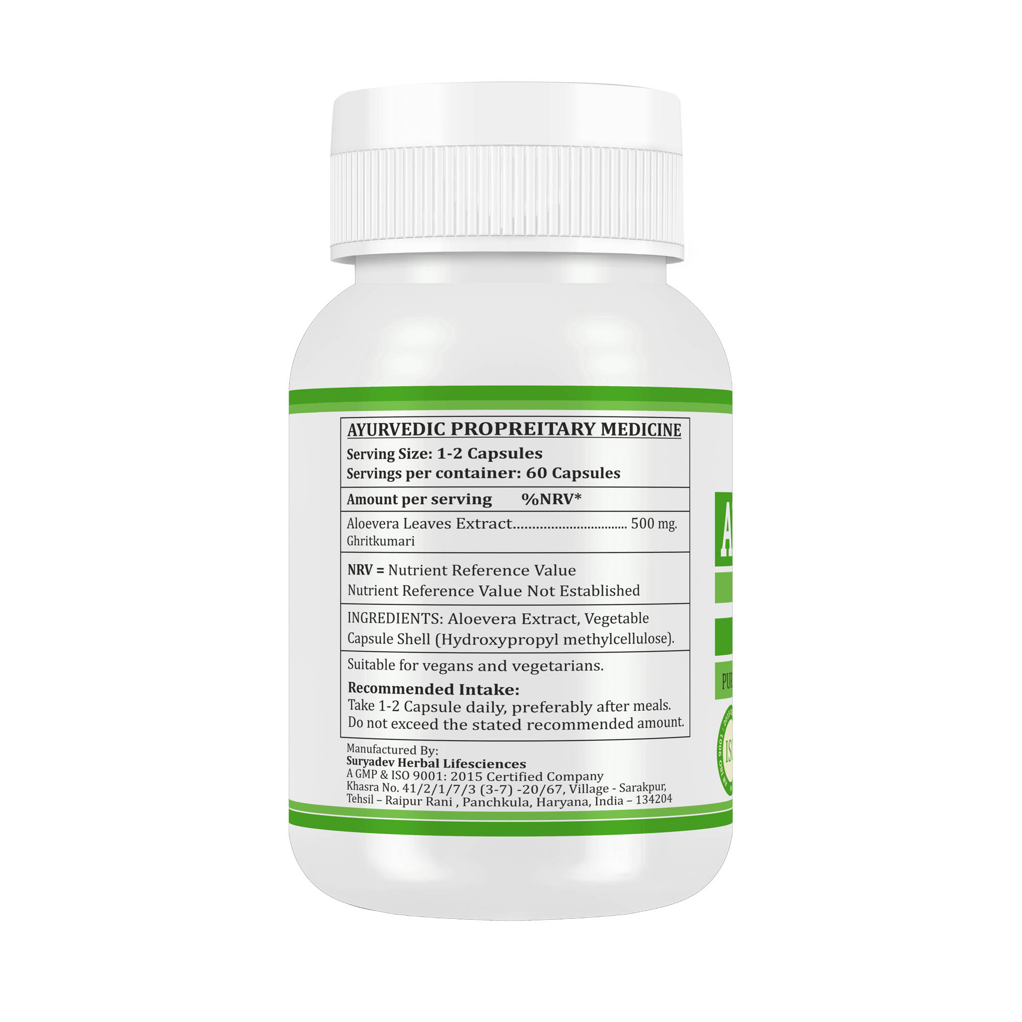 Morsan Nutraveda Aloe Vera (Aloe barbadensis) Capsules - Image 3