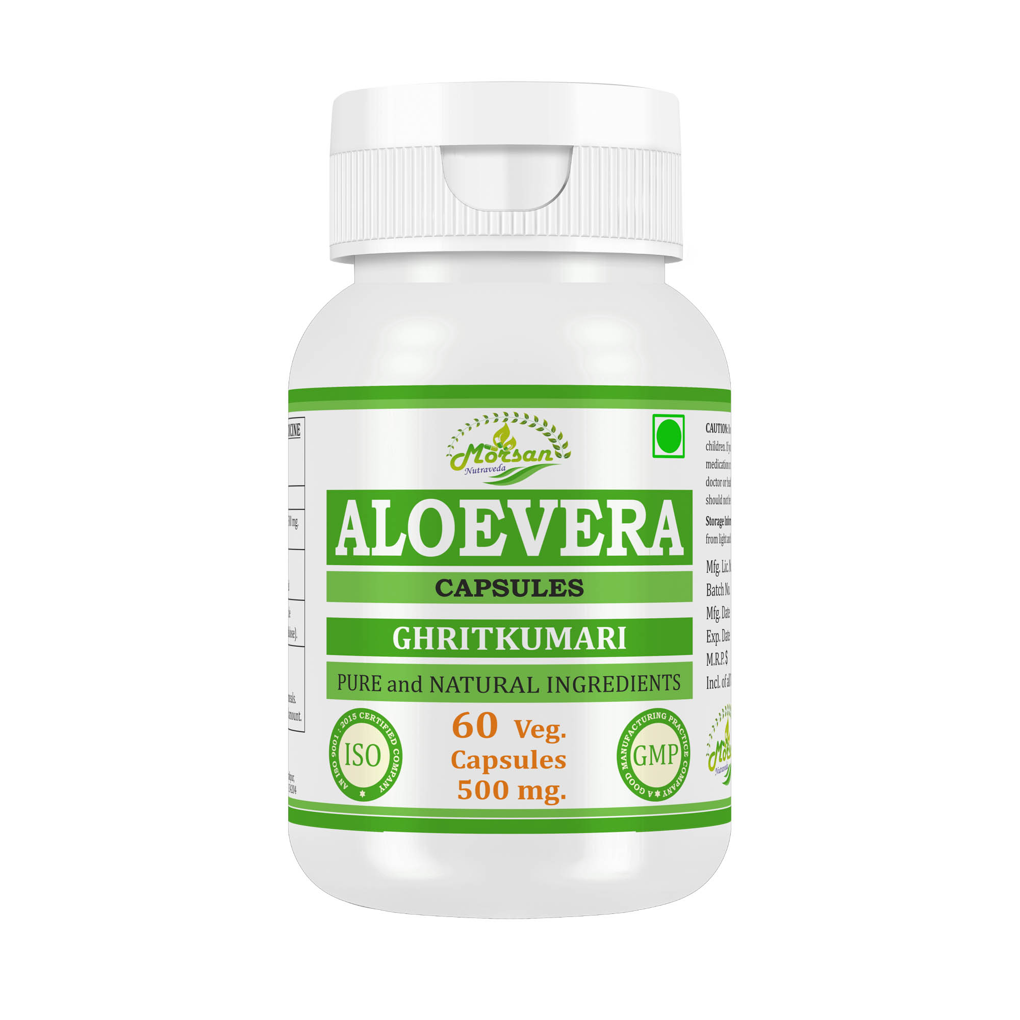 Morsan Nutraveda Aloe Vera (Aloe barbadensis) Capsules