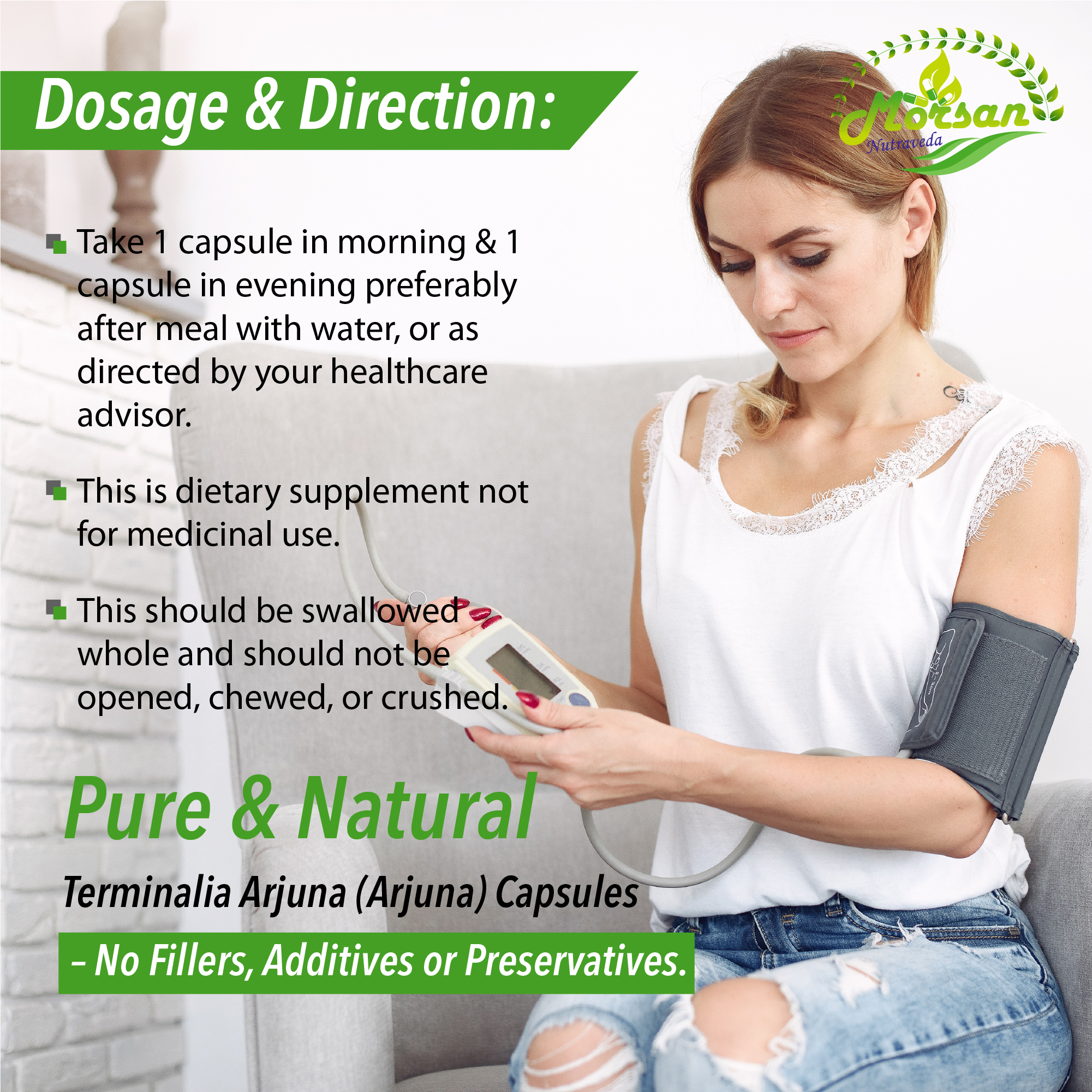 Morsan Nutraveda Arjuna (Terminalia arjuna) Capsules - Image 4