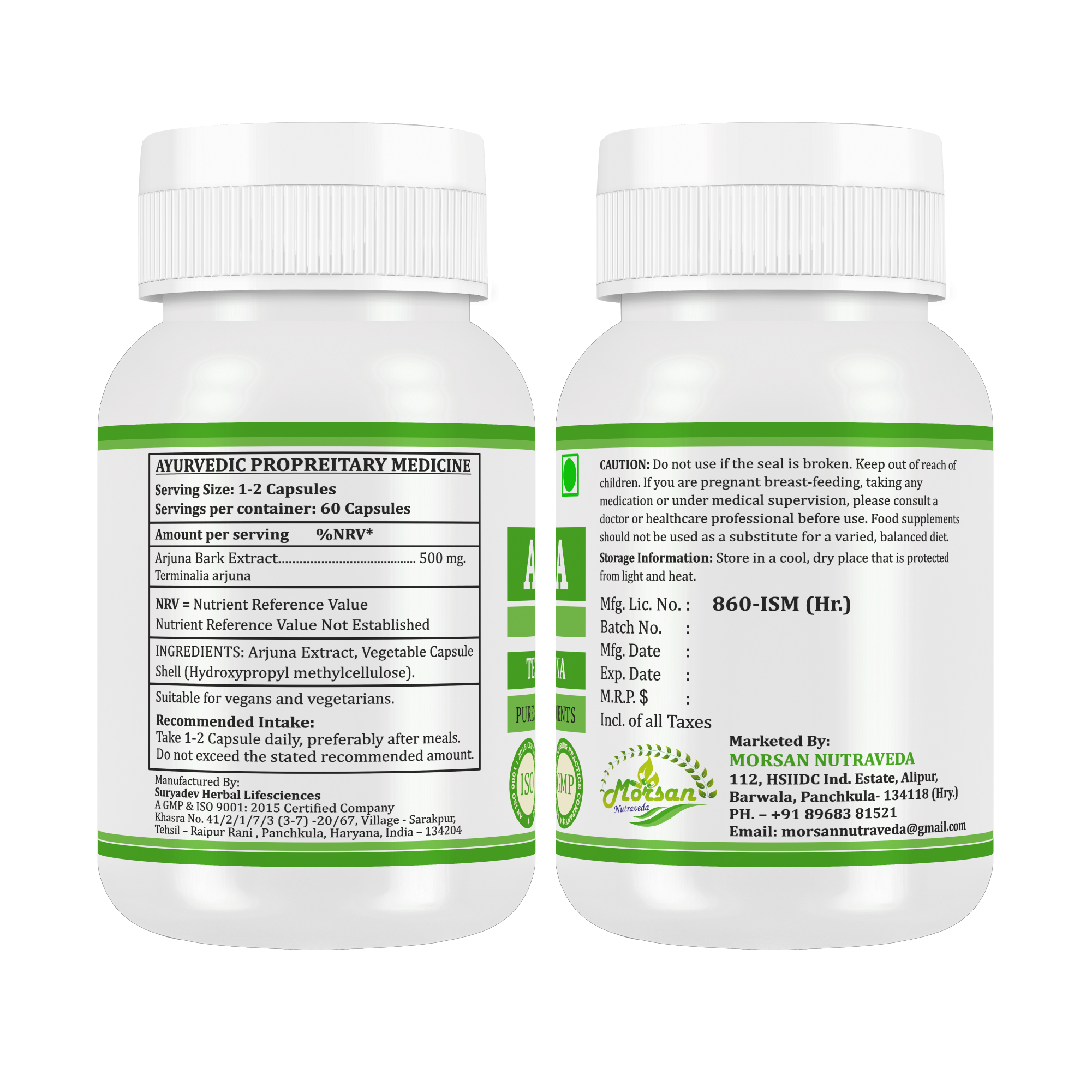 Morsan Nutraveda Arjuna (Terminalia arjuna) Capsules - Image 6