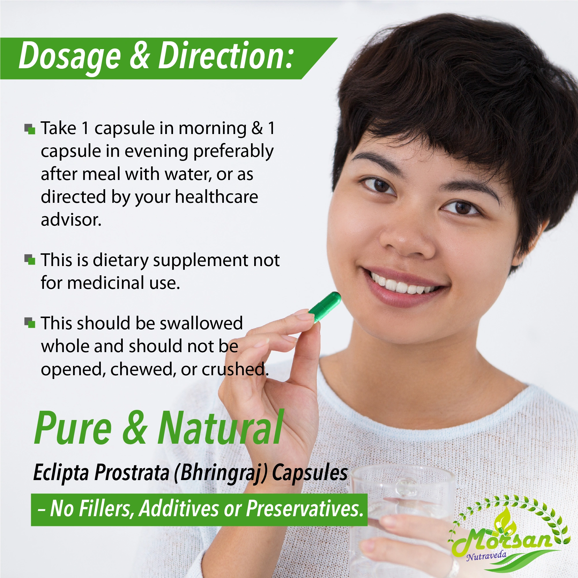 Morsan Nutraveda Bhringraj (Eclipta alba) Capsules - Image 3