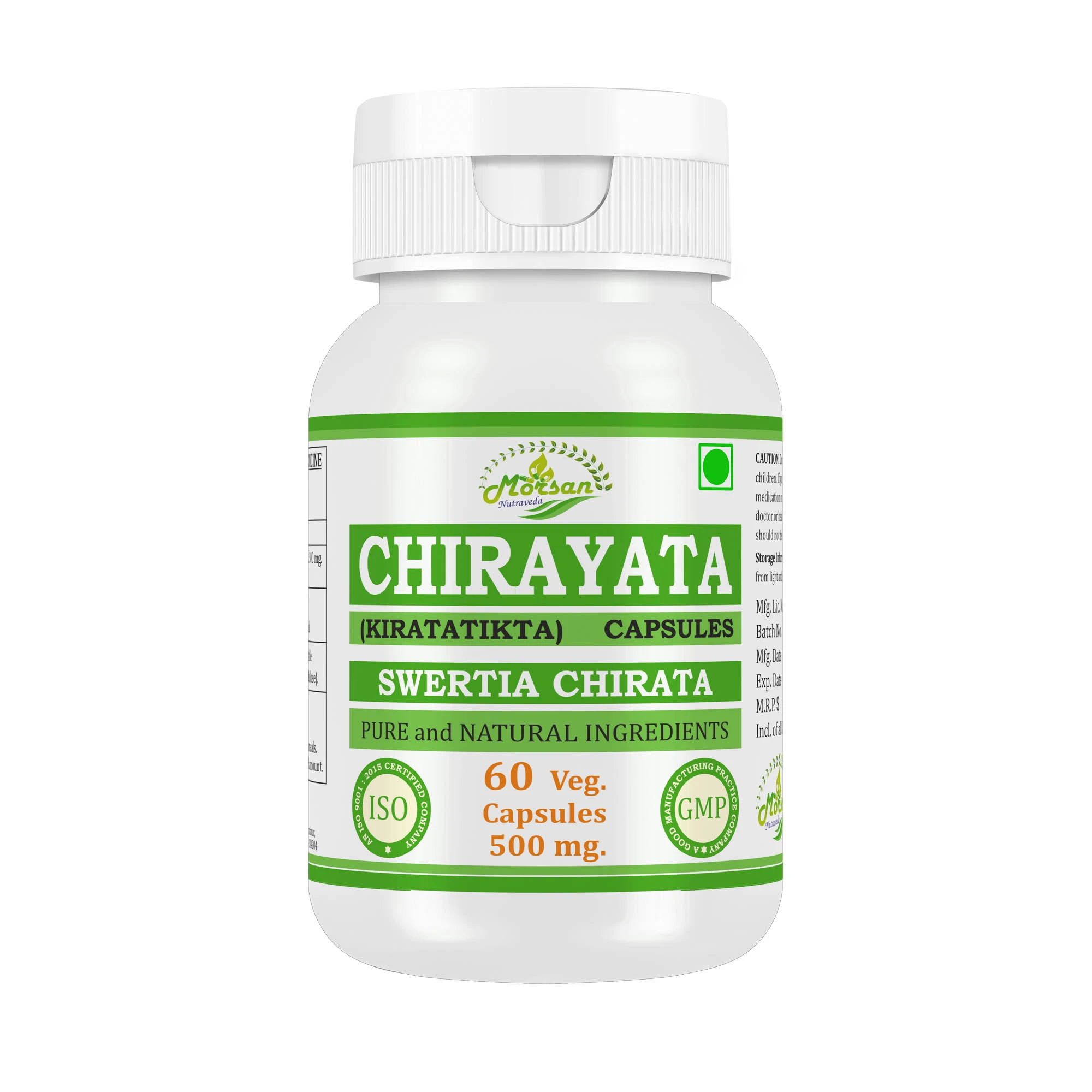 Morsan Nutraveda Chirayata (Swertia chirata) Capsules - Image 2