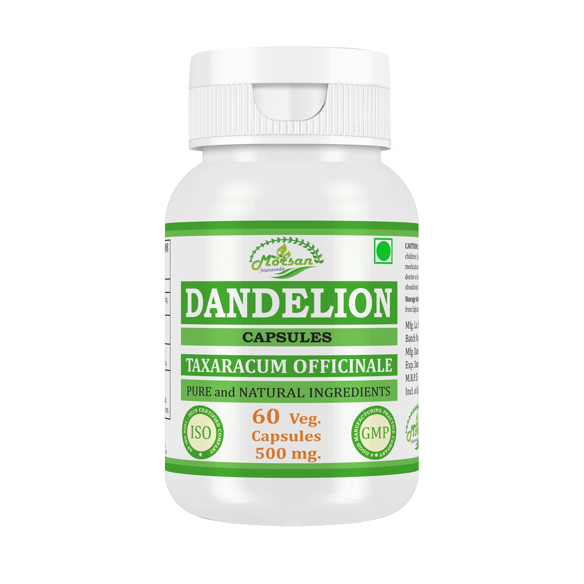 Morsan Nutraveda Dandelion (Taraxacum officinale) Capsules - Image 6