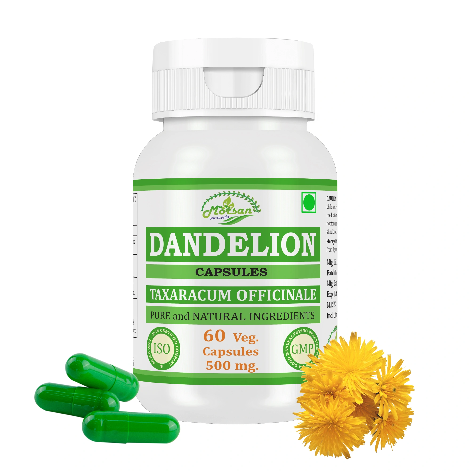 Morsan Nutraveda Dandelion (Taraxacum officinale) Capsules