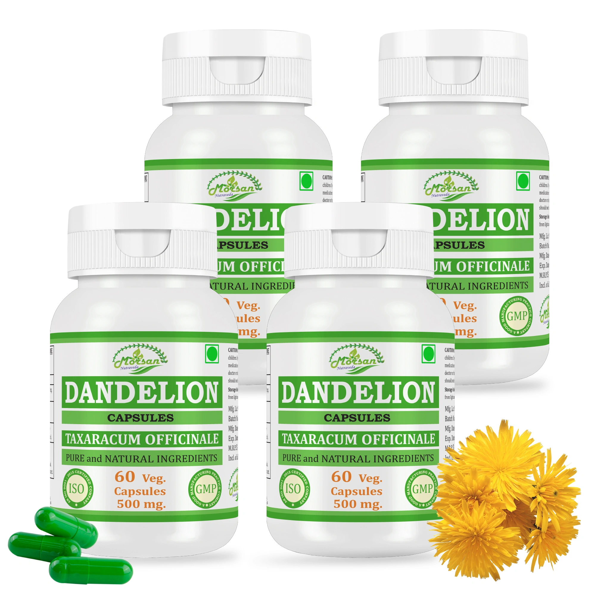Morsan Nutraveda Dandelion (Taraxacum officinale) Capsules - Image 4