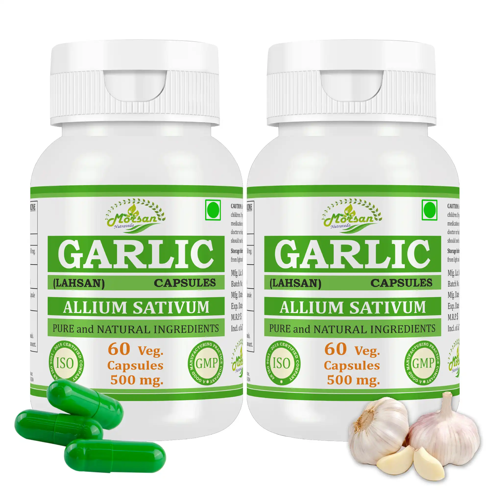 Morsan Nutraveda Garlic (Allium sativum) Capsules - Image 4