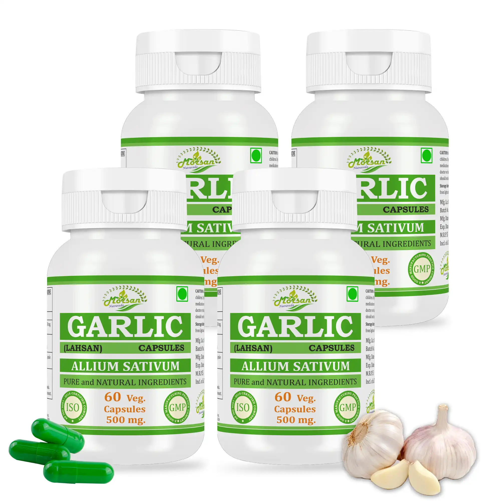 Morsan Nutraveda Garlic (Allium sativum) Capsules - Image 3