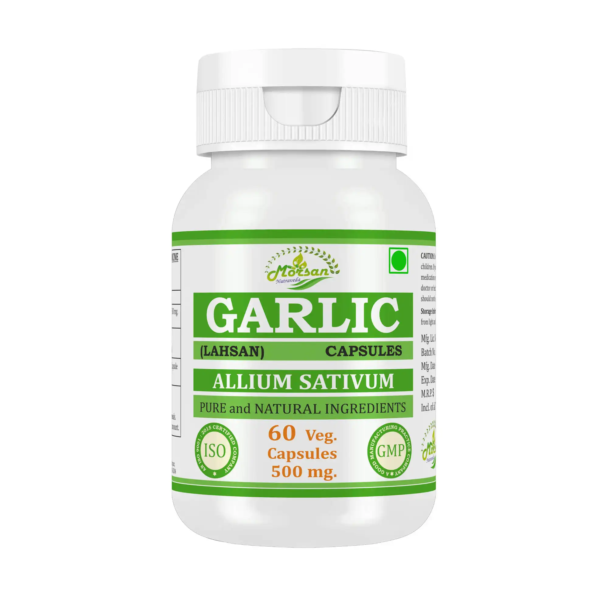 Morsan Nutraveda Garlic (Allium sativum) Capsules - Image 2