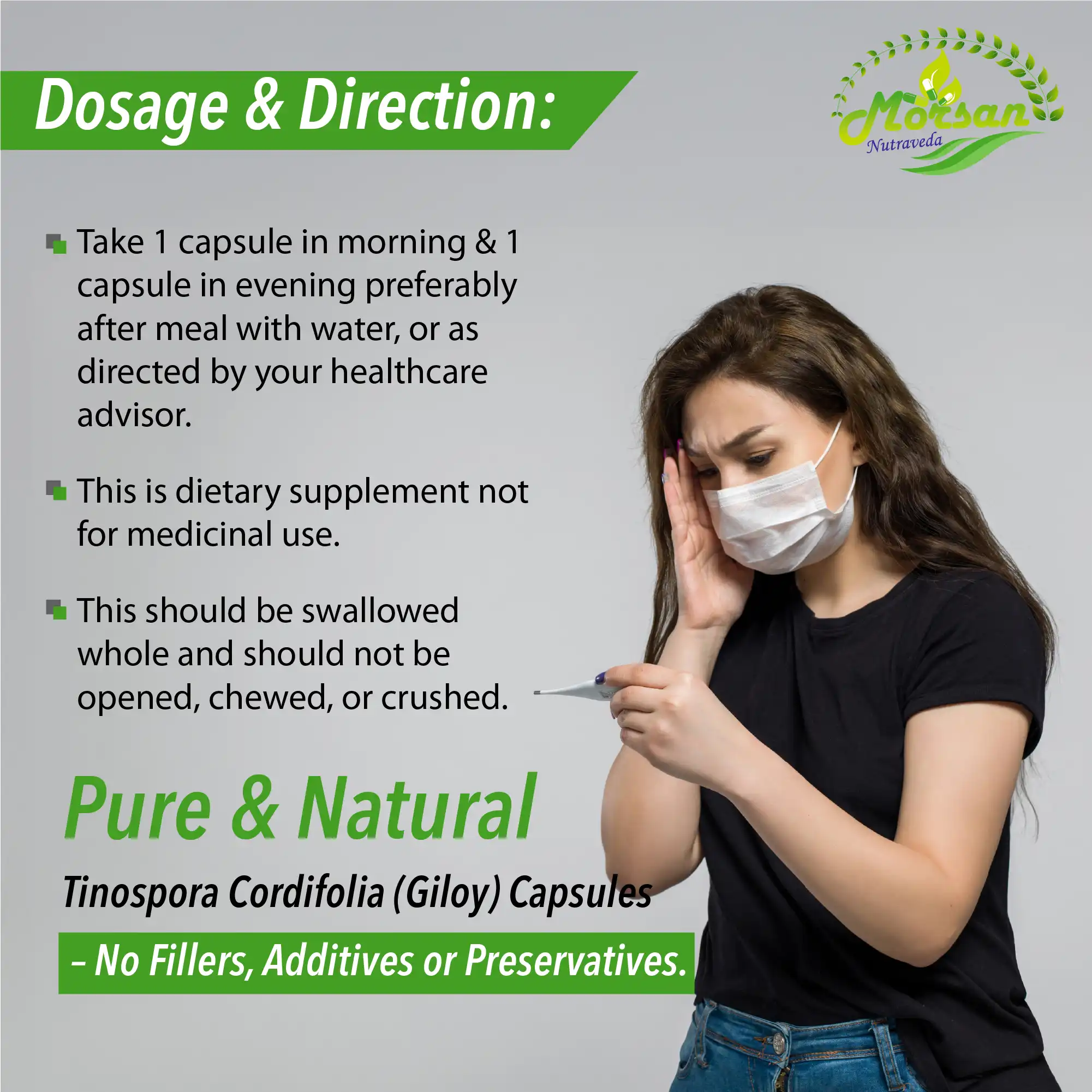 Morsan Nutraveda Giloy (Tinospora cordifolia) Capsules - Image 7