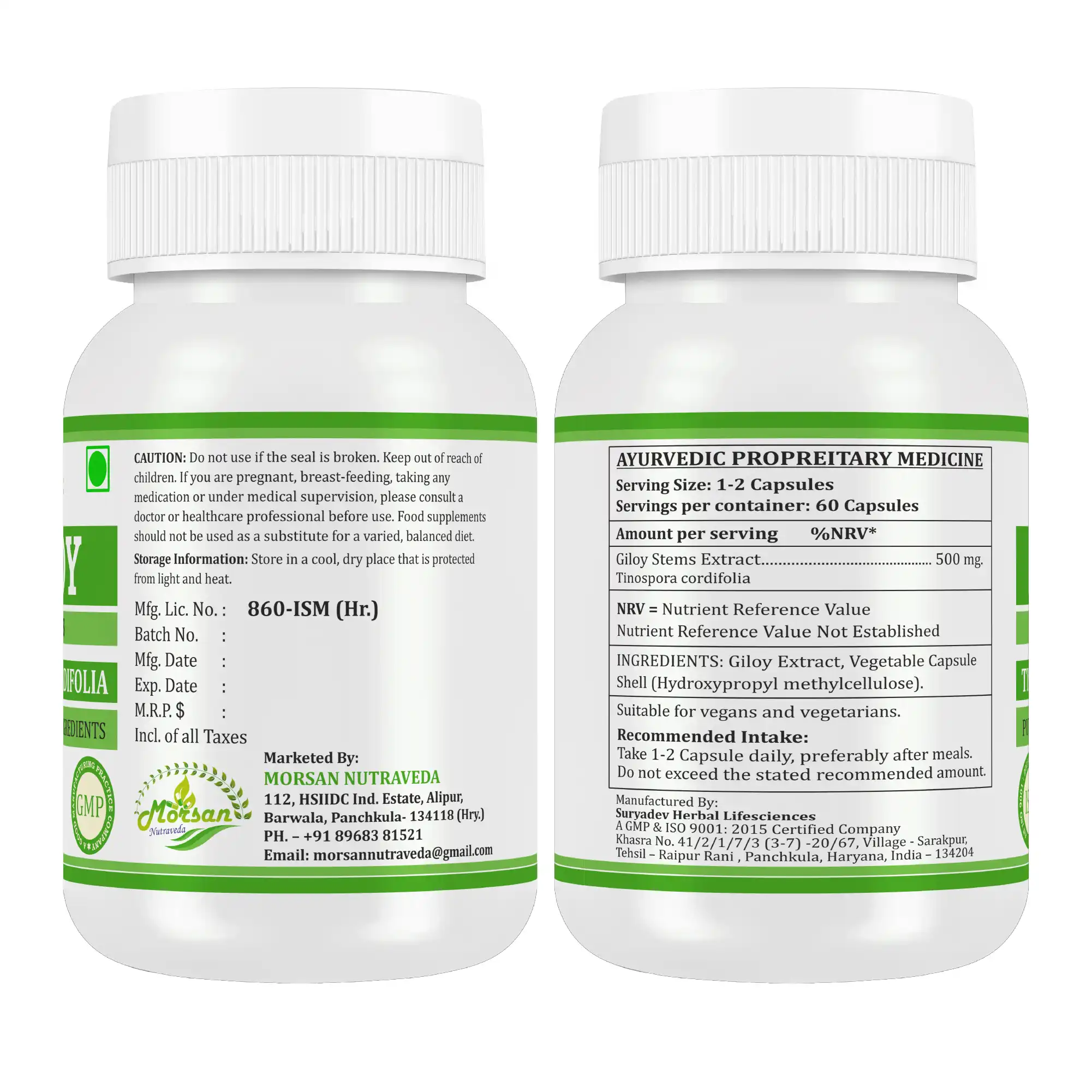 Morsan Nutraveda Giloy (Tinospora cordifolia) Capsules - Image 9