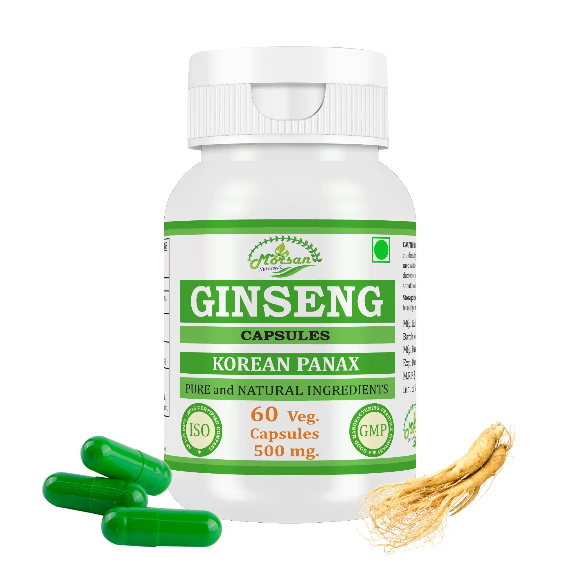 Morsan Nutraveda Ginseng (Panax ginseng) Capsules