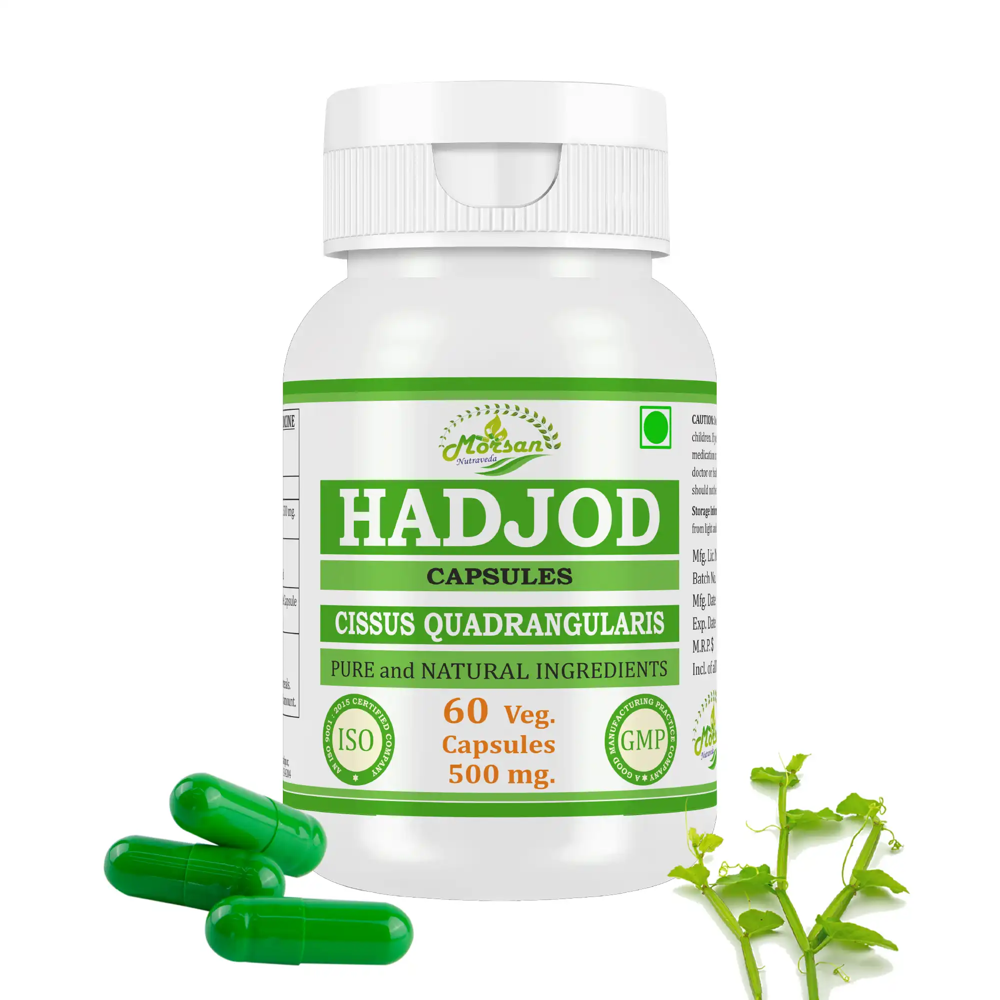 Morsan Nutraveda Hadjod (Cissus quadrangularis) Capsules