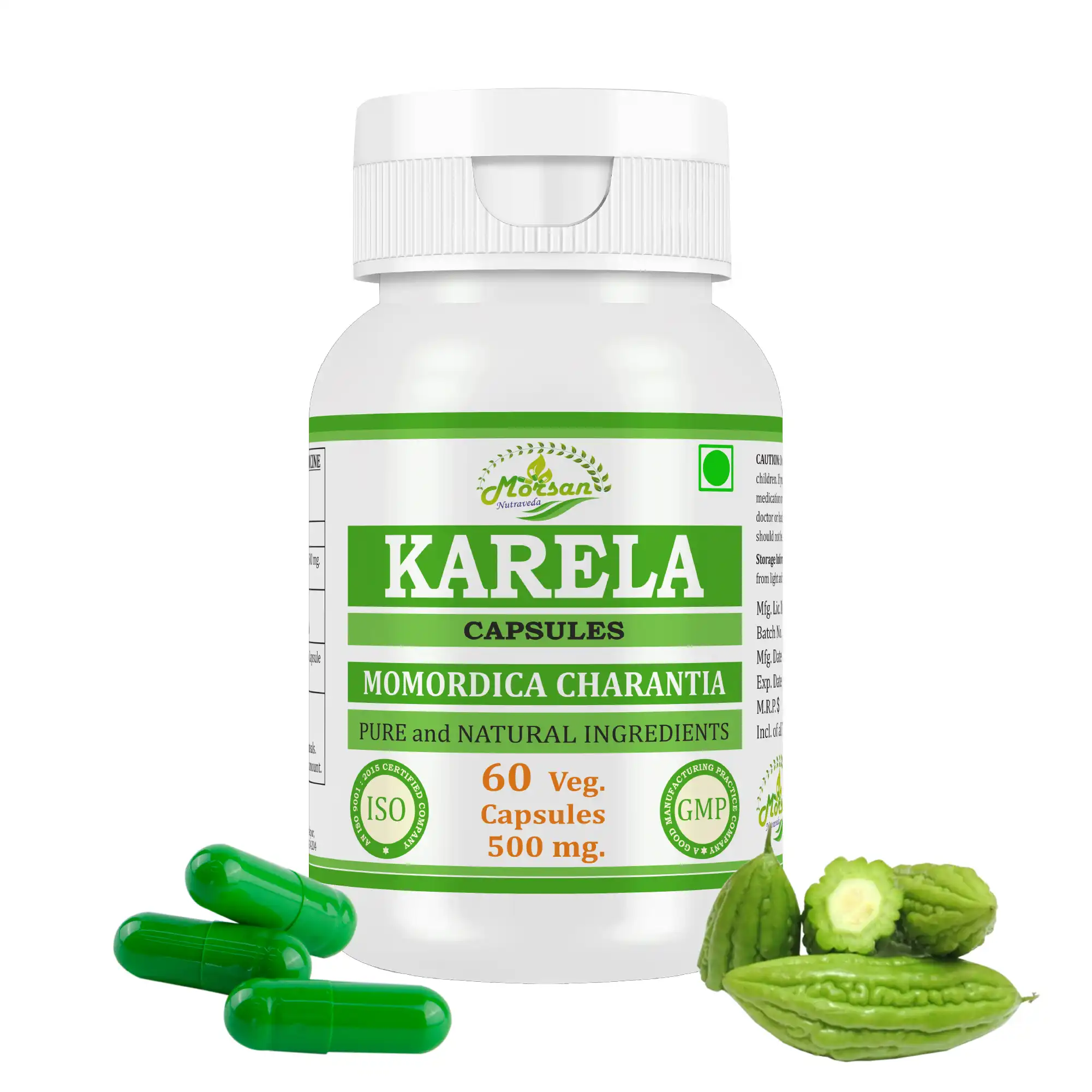 Morsan Nutraveda Karela (Momordica charantia) Capsules