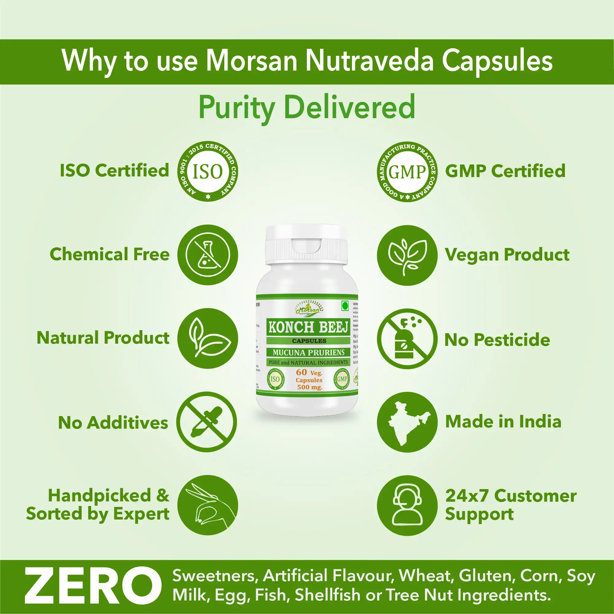 Morsan Nutraveda Konch Beej (Mucuna pruriens) Capsules - Image 4