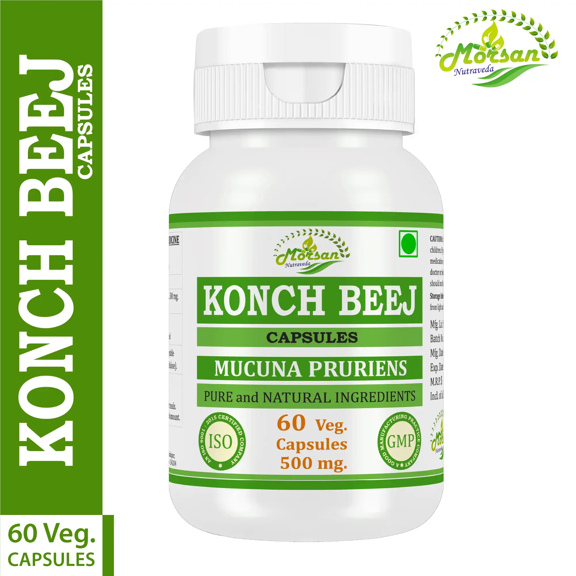 Morsan Nutraveda Konch Beej (Mucuna pruriens) Capsules - Image 5