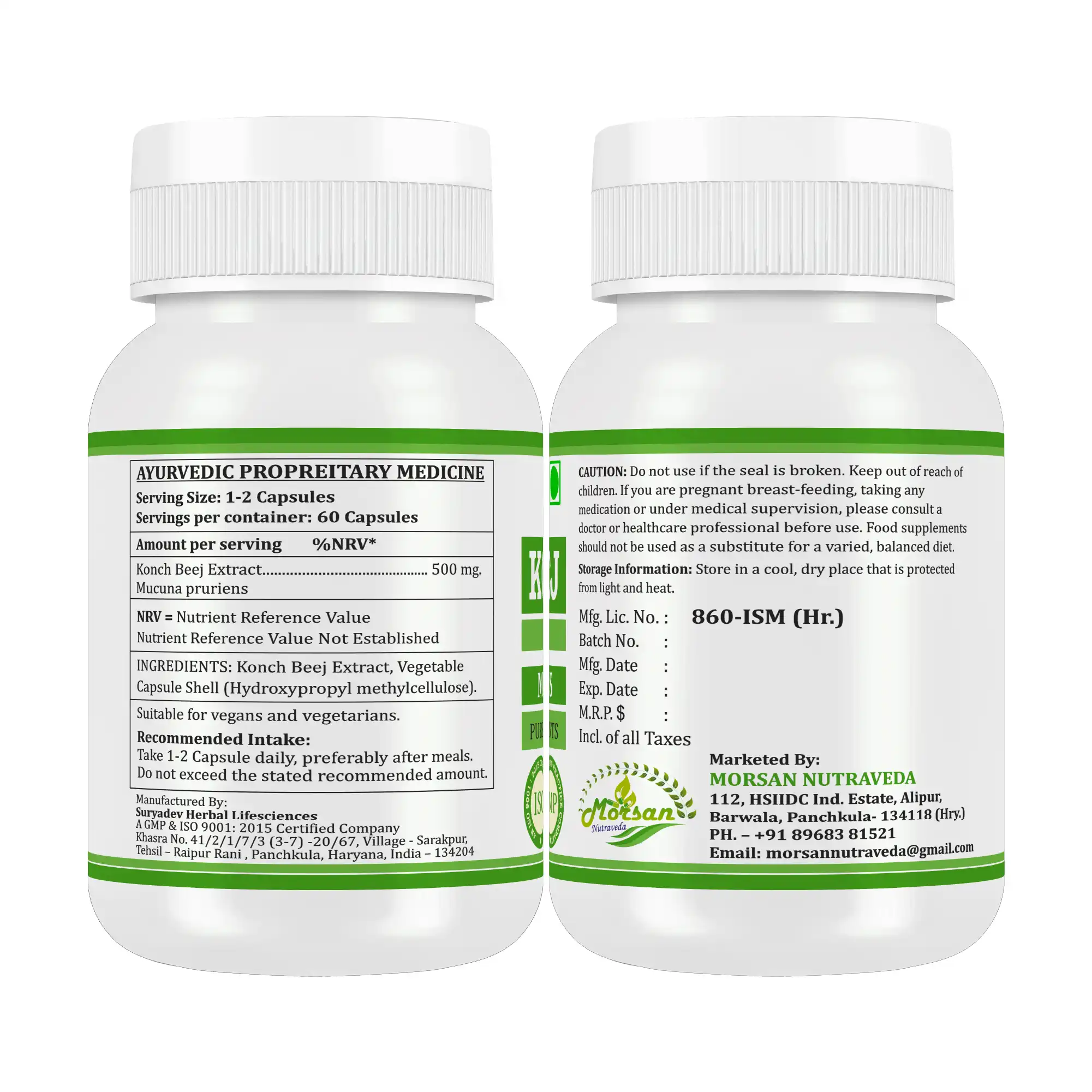 Morsan Nutraveda Konch Beej (Mucuna pruriens) Capsules - Image 9