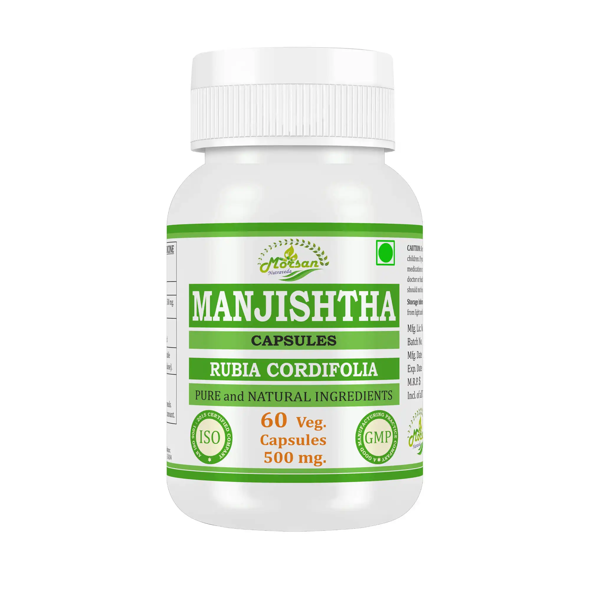Morsan Nutraveda Manjishtha (Rubia cordifolia) Capsules - Image 4