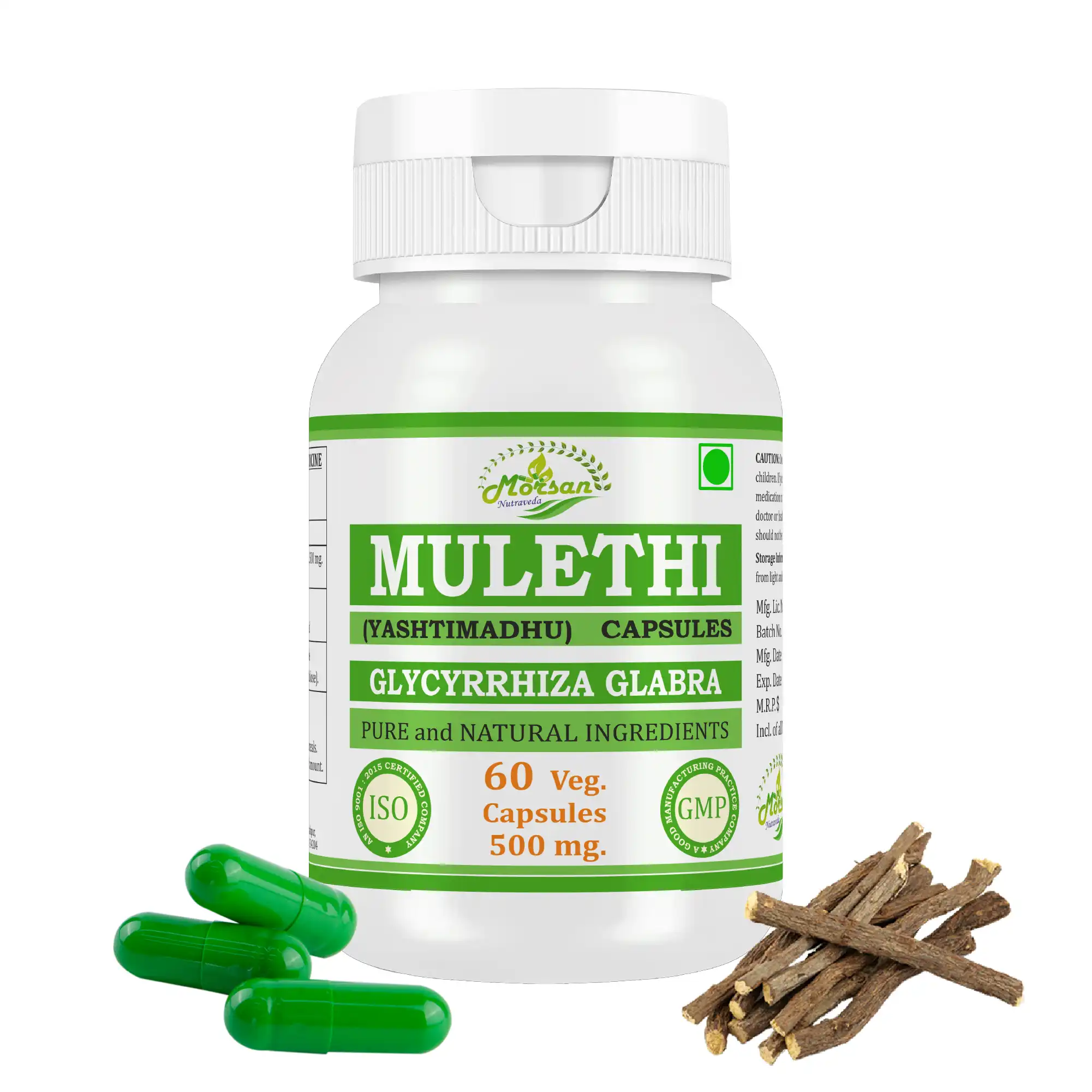 Morsan Nutraveda Mulethi (Glycyrrhiza glabra) Capsules