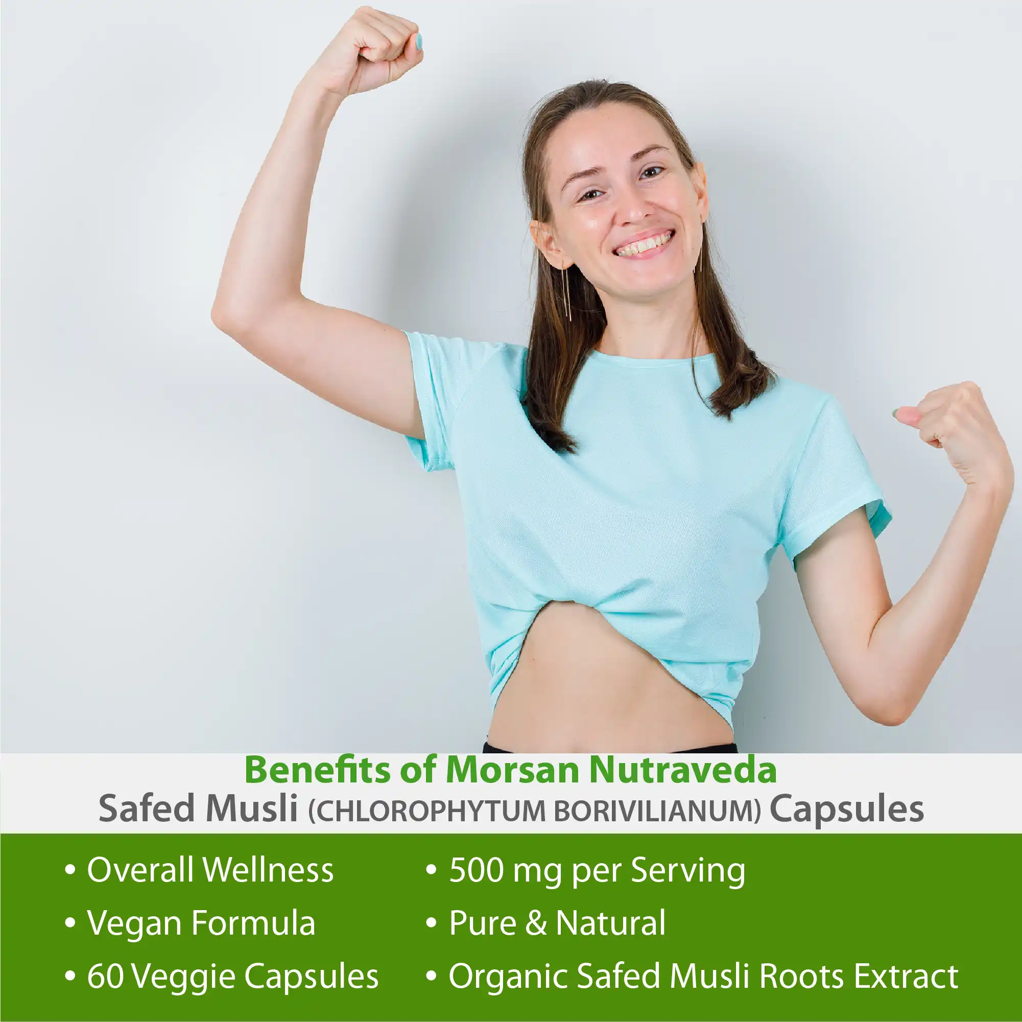 Morsan Nutraveda Safed Musli (Chlorophytum borivilianum) Capsules - Image 2