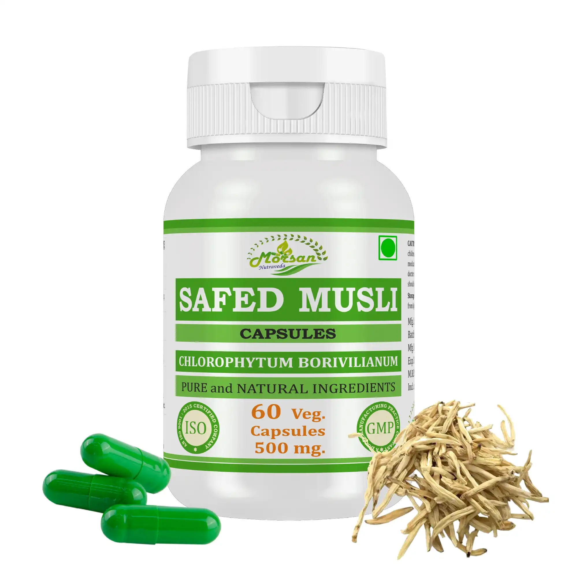 Morsan Nutraveda Safed Musli (Chlorophytum borivilianum) Capsules