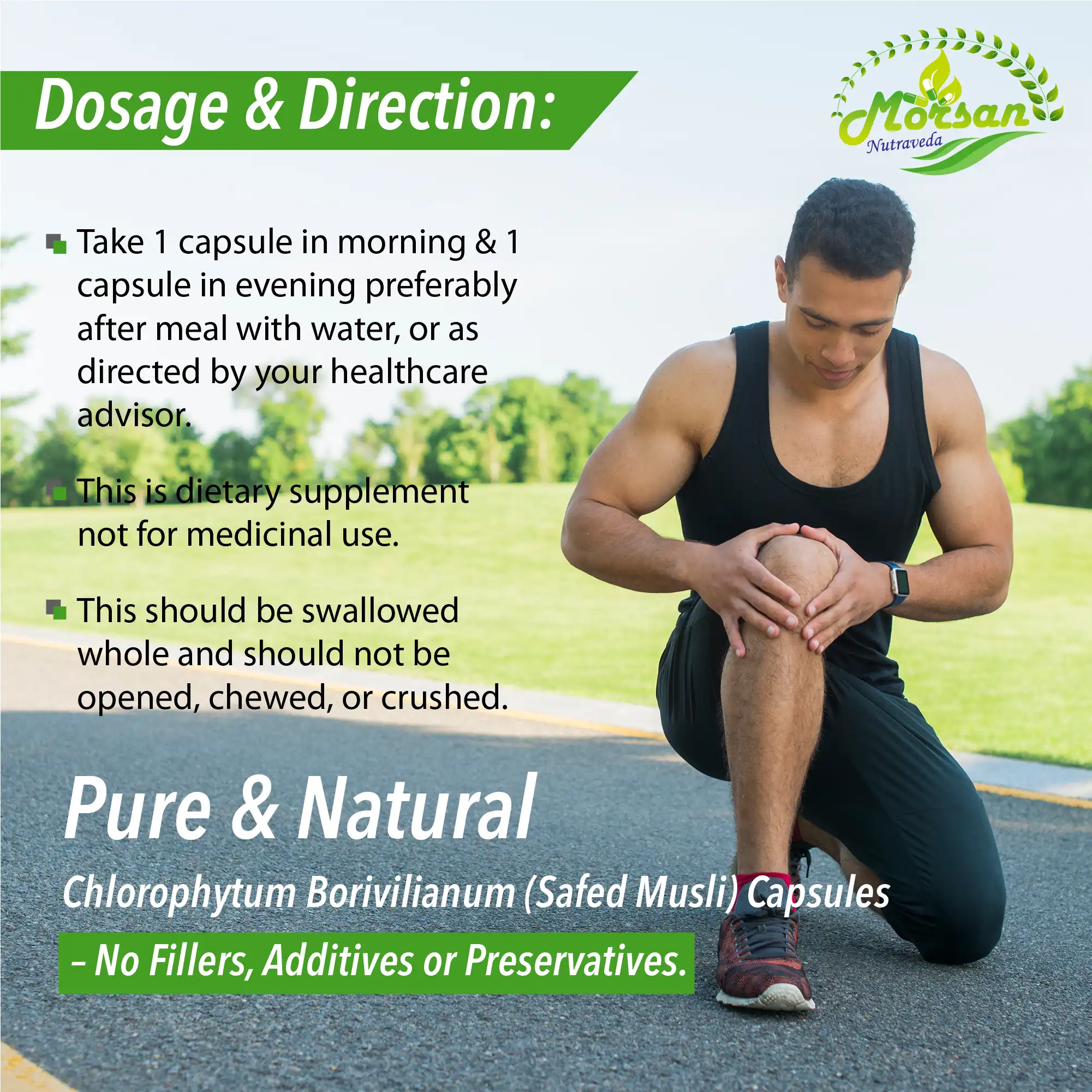 Morsan Nutraveda Safed Musli (Chlorophytum borivilianum) Capsules - Image 7