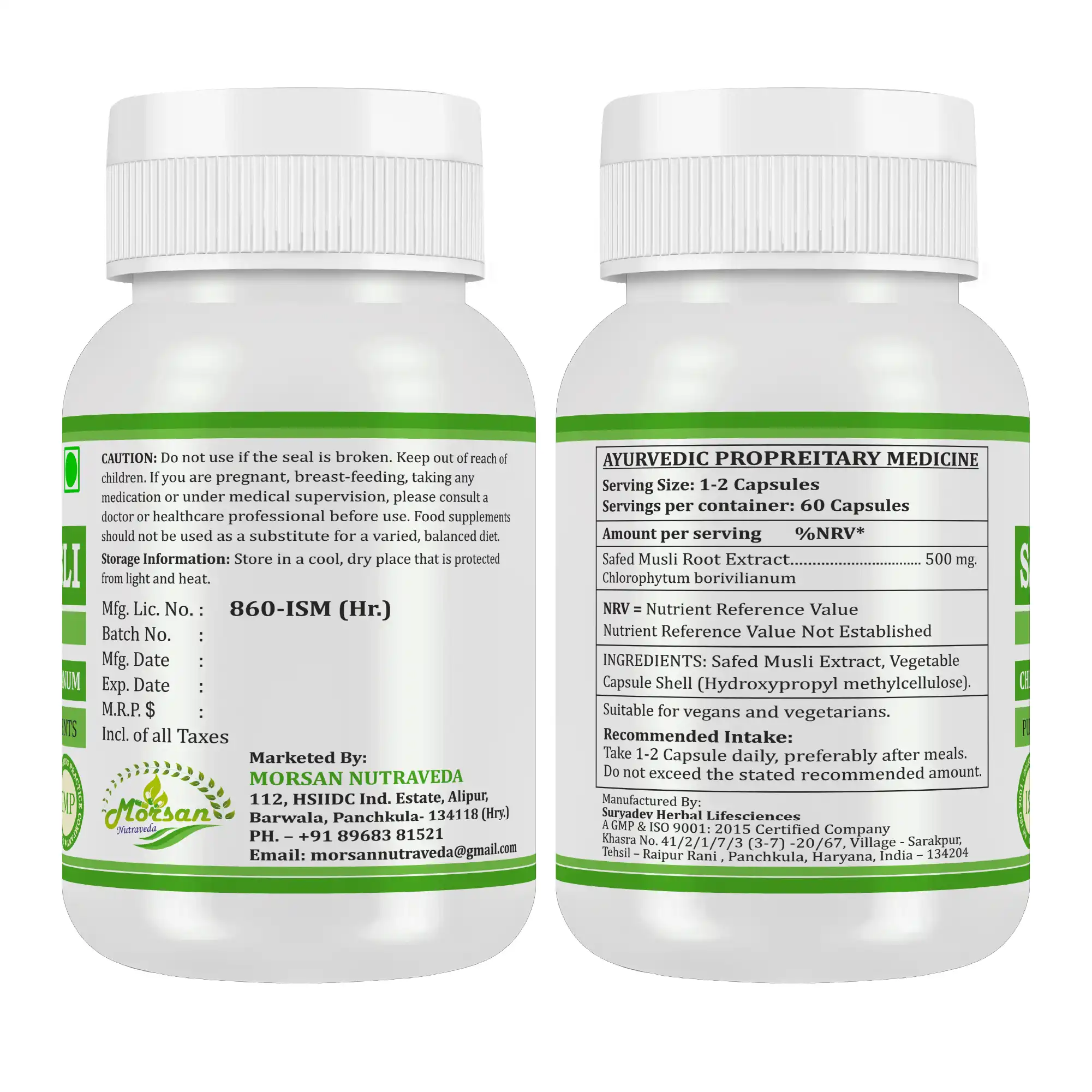 Morsan Nutraveda Safed Musli (Chlorophytum borivilianum) Capsules - Image 9
