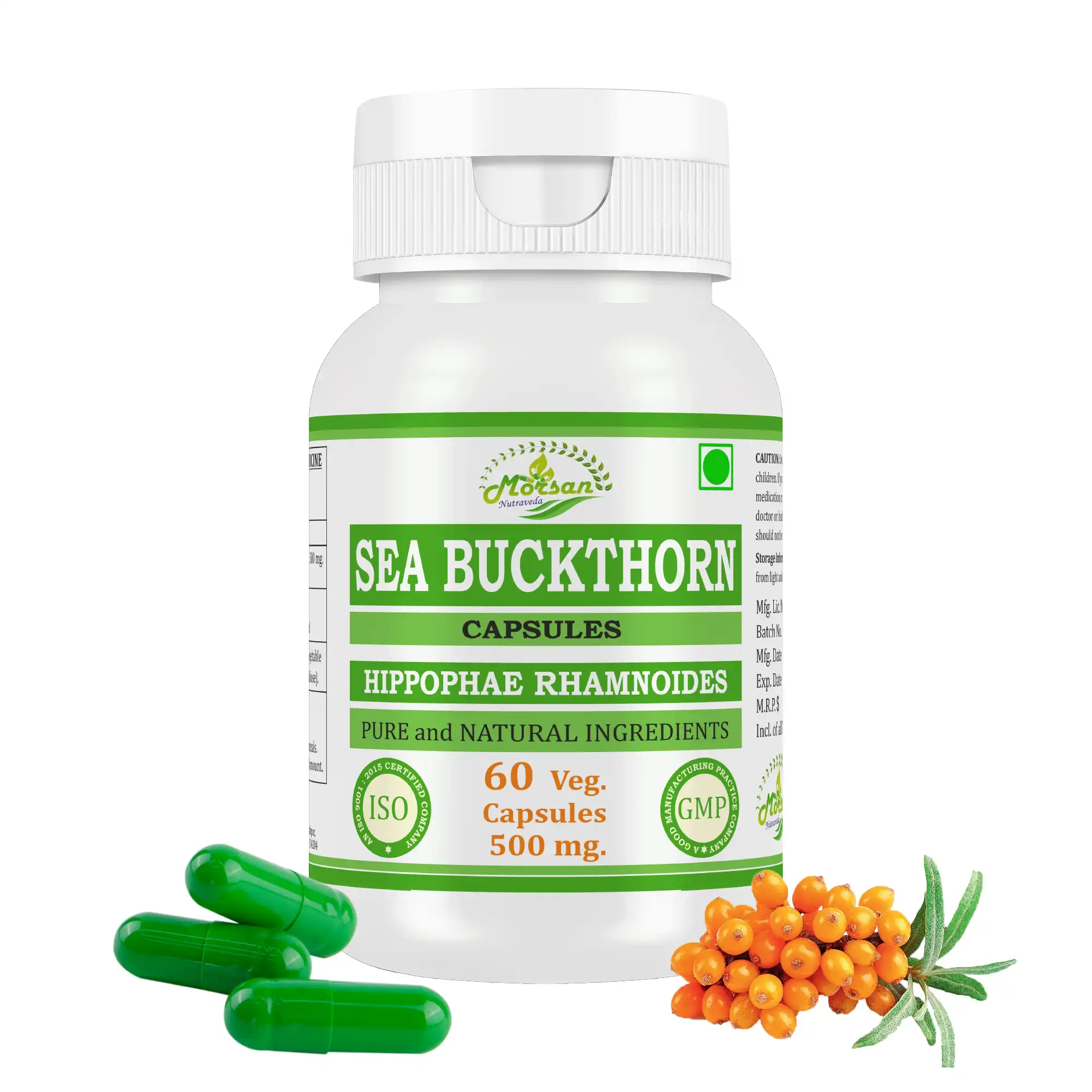 Morsan Nutraveda Sea Buckthorn (Hippophae rhamnoides) Capsules