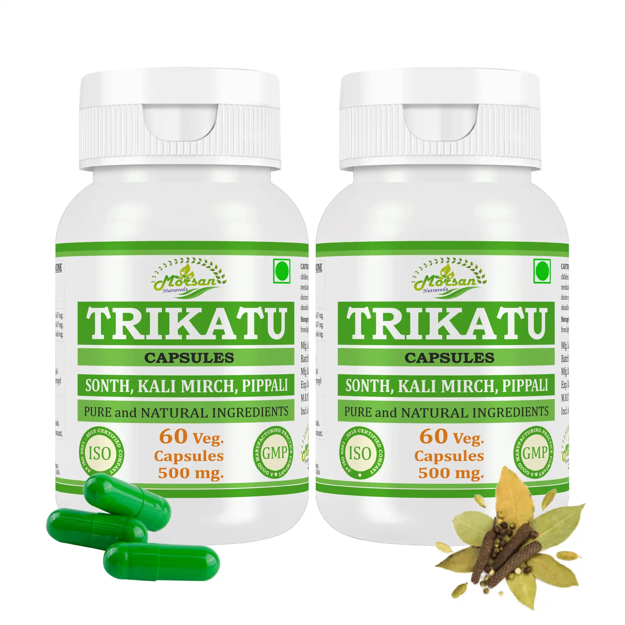 Morsan Nutraveda Trikatu (Piper nigrum, Piper longum & Zingiber officinale) Capsules - Image 10