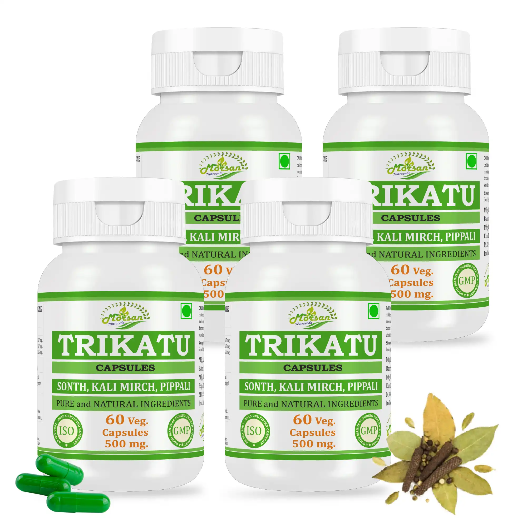 Morsan Nutraveda Trikatu (Piper nigrum, Piper longum & Zingiber officinale) Capsules - Image 11