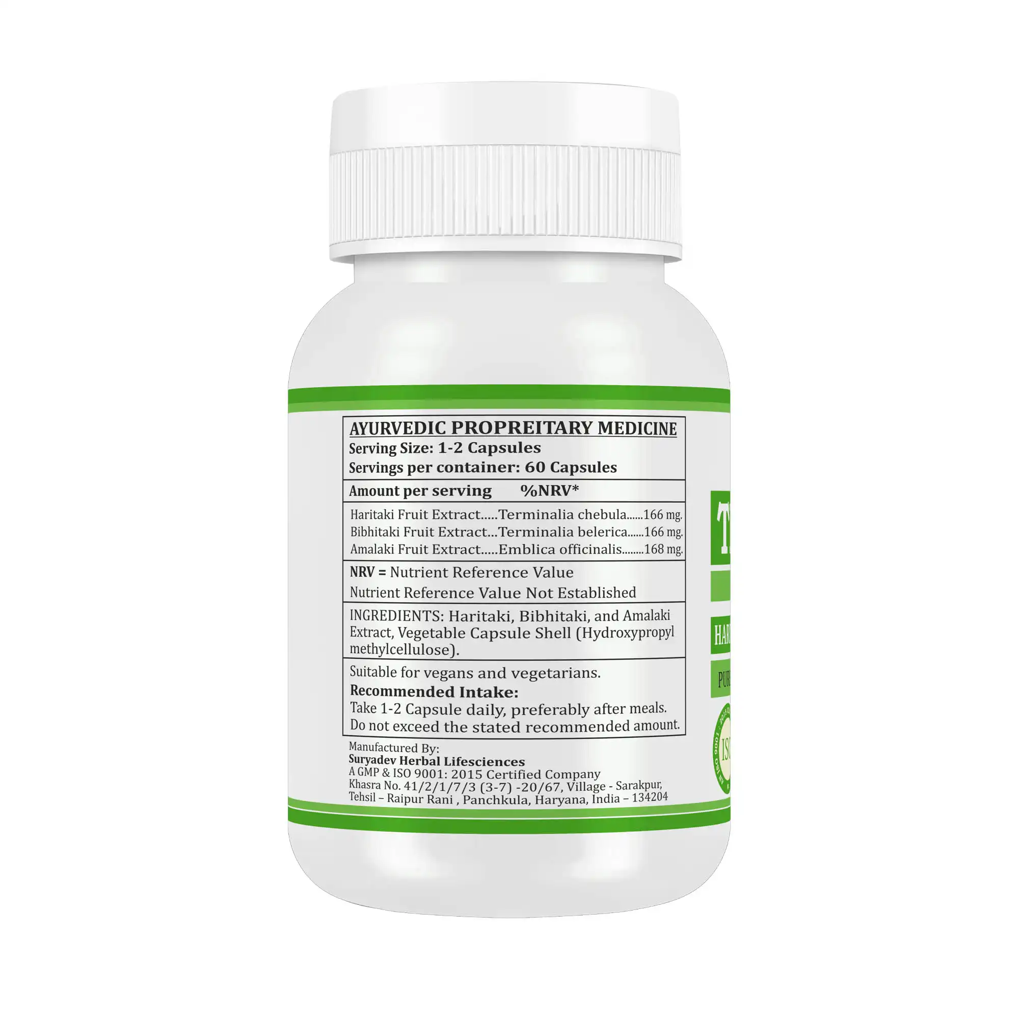 Morsan Nutraveda Triphala (Emblica officinalis, Terminalia chebula & Terminalia bellirica) Capsules - Image 2